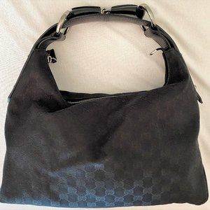 Gucci Medium Horsebit Black Hobo 115867